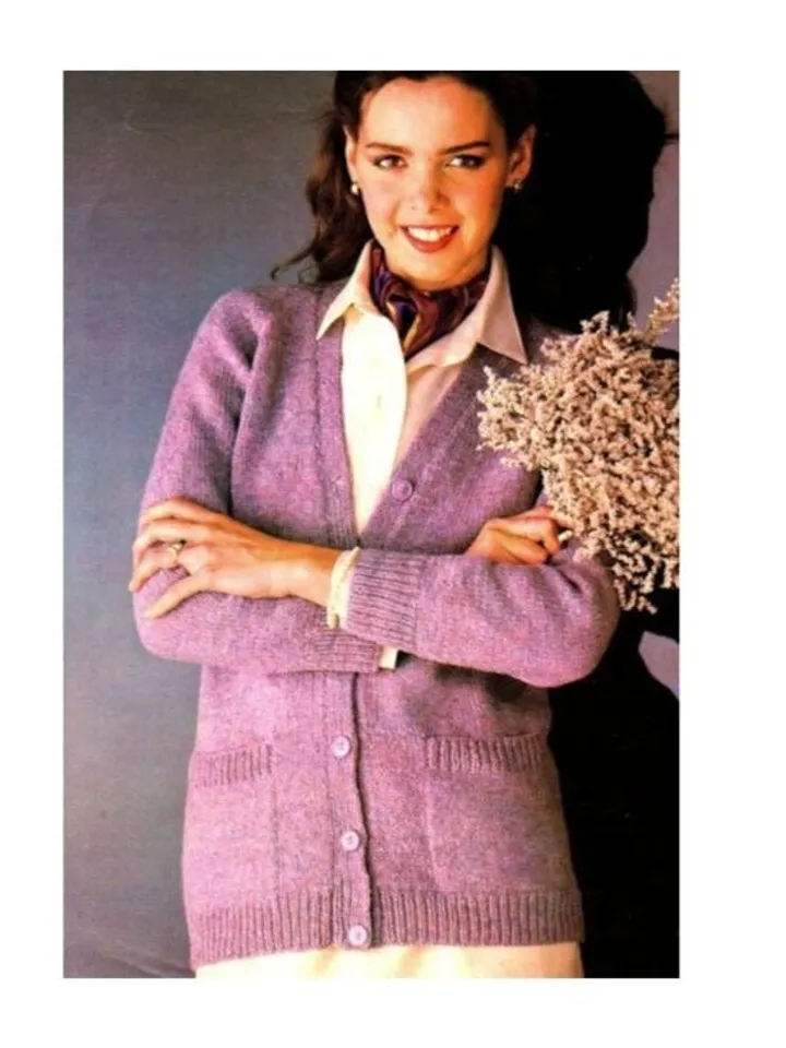 Cardigan jacket  women ladies easy beginner for knitting patterns pdf