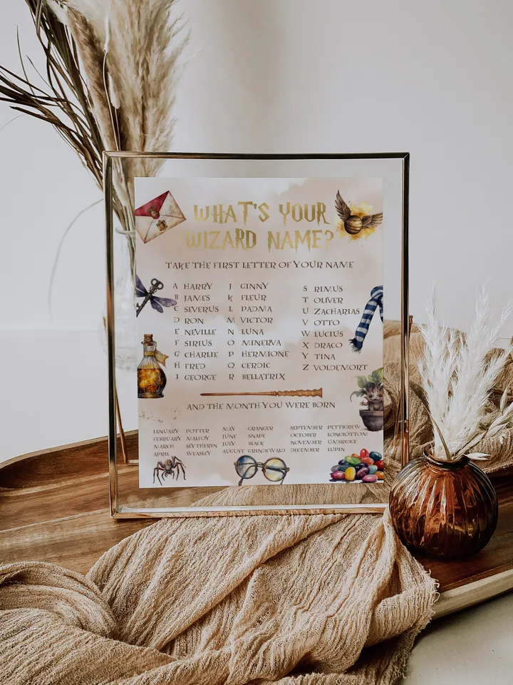 11 WIZARD SIGNS Wizard Baby Shower; Magic School Baby Shower template; The Owlery; The wand chooses the Wizard; Hats and Brooms; wf55