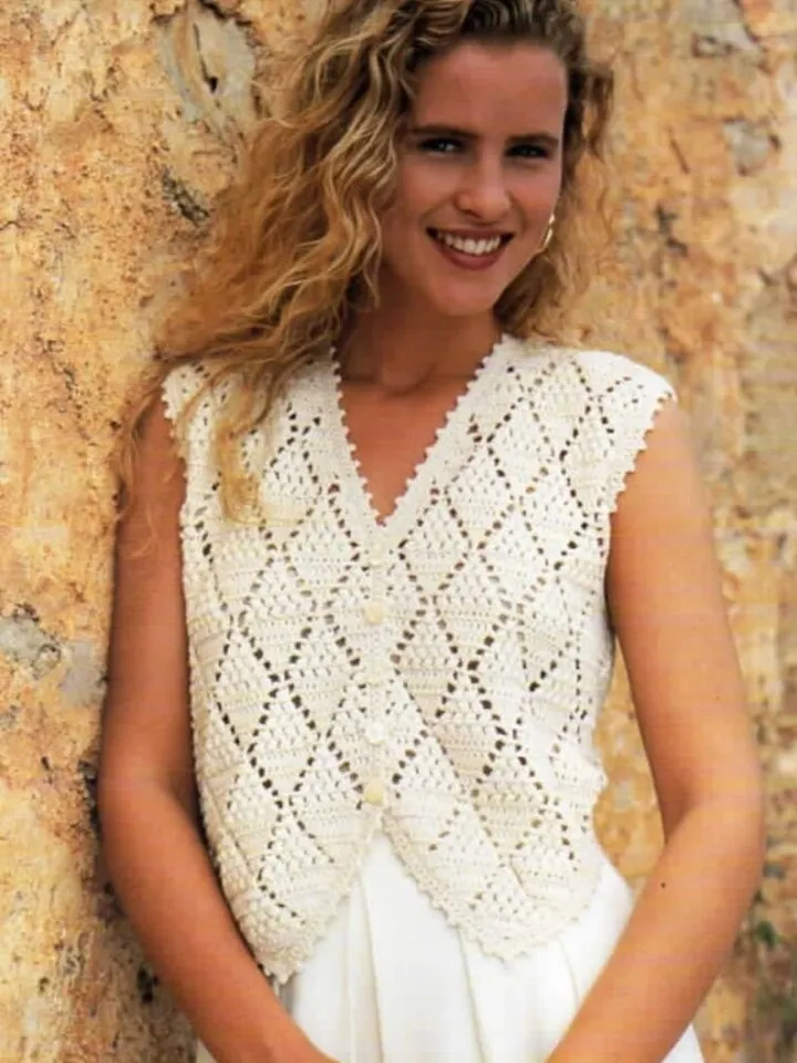 Waistcoat pattern, vest crochet, crochet waistcoat, women waistcoat PDF