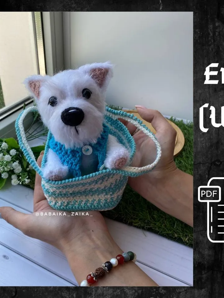 PDF West Highland White Terrier Amigurumi and Dogs Accessories Crochet Animal Pattern Crochet Puppy Pattern Amigurumi baby toy