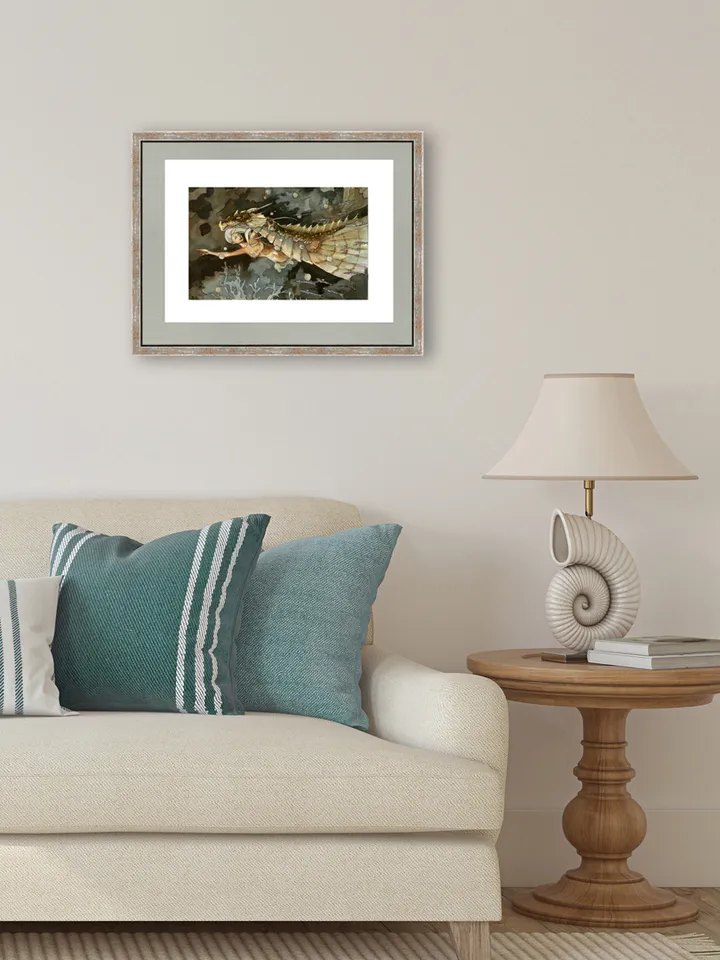 Mermaid and Water Dragon Painting Original fantasy art by Yulia Evsyukova