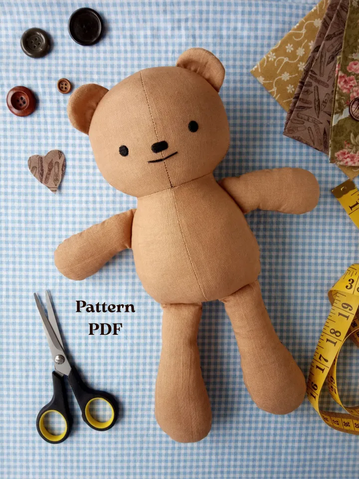 Stuffed Bear Easy Sewing Pattern (2 sizes)