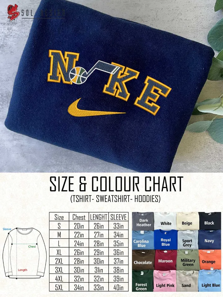 Ni.kee Utah Jazz Team Embroidered Sweatshirt, NBA Utah Jazz Basketball Team Embroidered T Shirt, NBA Team Embroidered Sweater, NBA Utah Jazz Shirt, Basketball Team Embroidered Hoodie