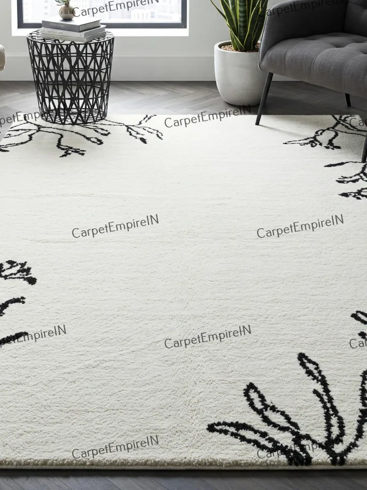 8x10 Floral Rug, Hand-Tufted Area Rug – Soft Plush, Organic Shape, Earthy Tones – Available in Multiple Size 4x6,5x7,6x9,8x10,9x12,10x14....