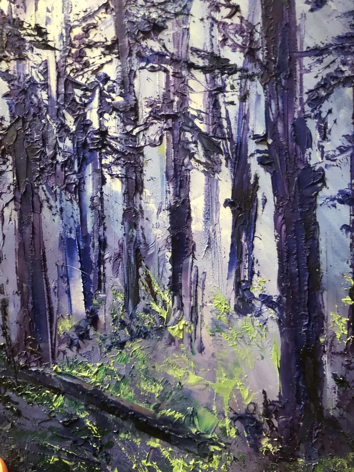 Forest Original Painting Set of 2 Small Oil Painting Abstract Landscape