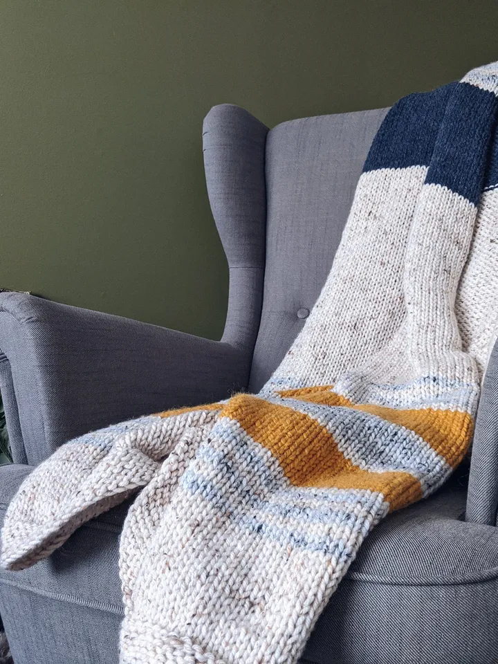 Knit PATTERN - Oatway Throw Chunky Knit Blanket