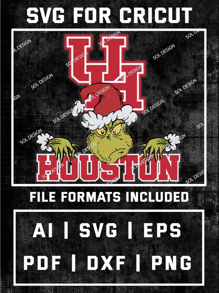 Grinch Houston Cougars SVG, NCAA SVG Design, NCAA Houston Cougars SVG, NCAA Cougars Cricut, Christmas Svg, Grinch svg, Digital Download