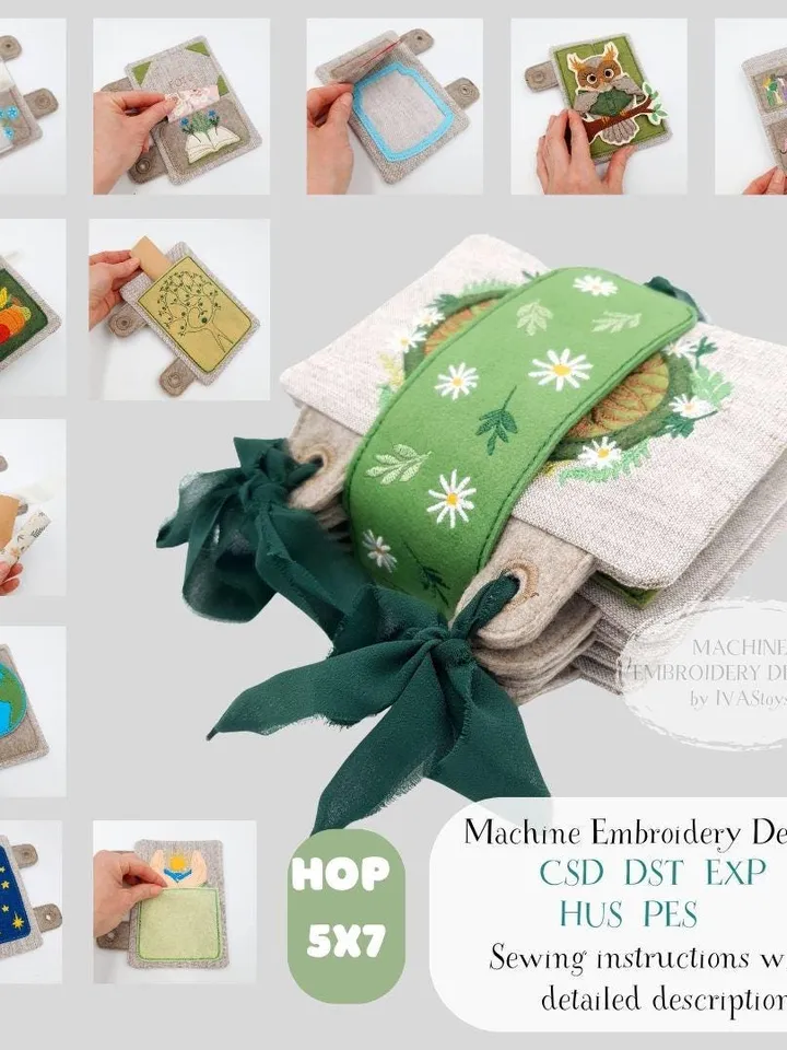 ITH Machine Embroidery: Full &quot;Book of Kin&quot; Challenge (12 Pages + Bonus PDF) Digital Digital Download Hoop 5x7