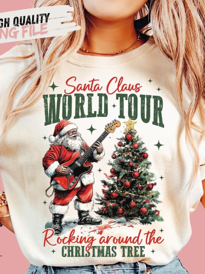 Retro Santa Claus design Png - Vintage Christmas graphic for sublimation and Funny Christmas shirt design Png Christmas PNG sublimation