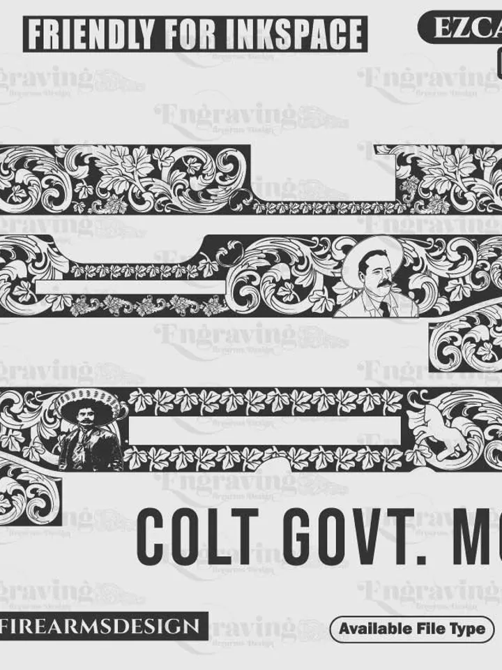 Colt1911 Govt Model Pancho villa Design svg