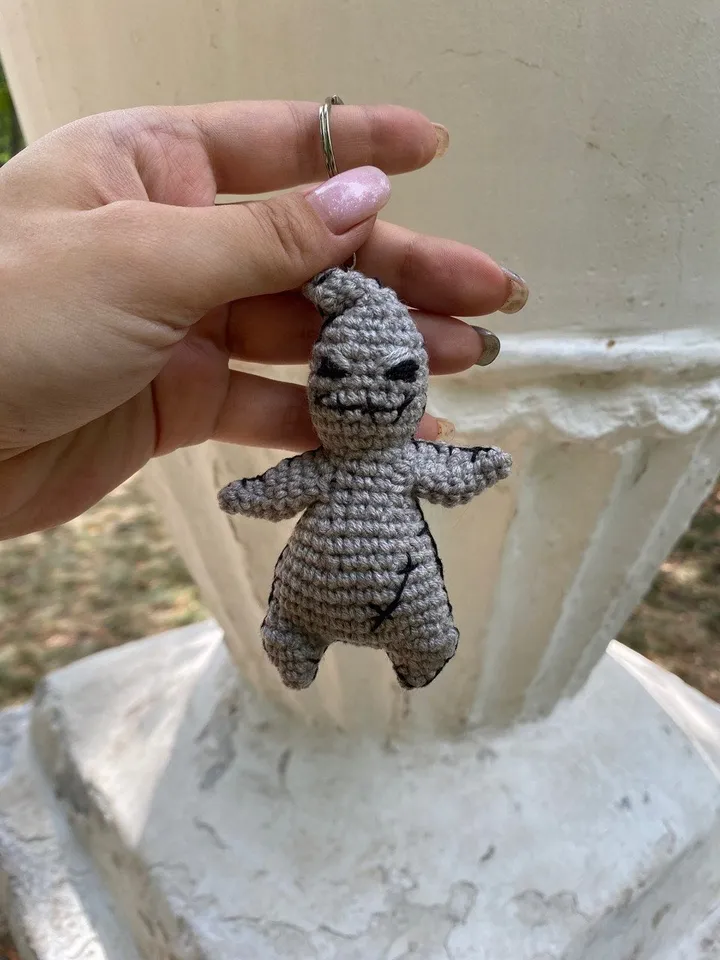 PDF Crochet small Oogie Boogie, Keychain Amigurumi Pattern, Crochet halloween, Halloween Crochet Pattern, Boogeyman, Monster toy pattern