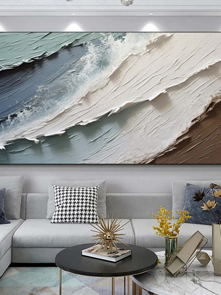 Original Abstract Seascape Oil Painting On Canvas, Extra Large Wall Art, Sea Painting, Custom Painting, Texture Art, Living room Wall Decor