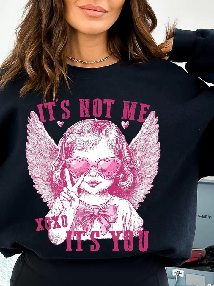 It's Not Me It's You PNG, Anti Valentine's Day png, Snarky Cupid Valentines png, Funny Retro Vday png, Valentines Humor png