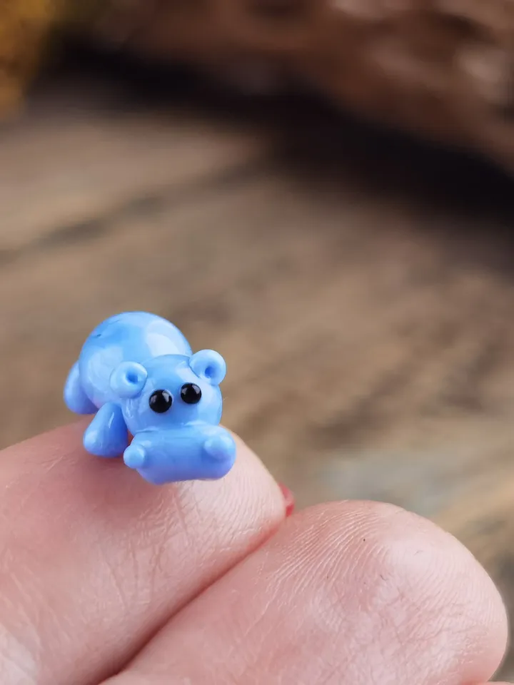 Hippo figurine Hippo art Hippo gifts Hippo ornament Hippo statue Hippopotamus Hippo for Christmas Miniature animals Tiny glass animals