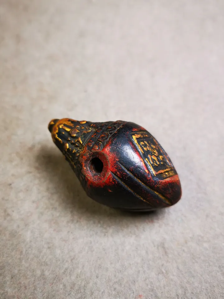 Gandhanra Old Tibetan Niang La Tsa Tsa Statue,Stupa Amulet,Pagoda Pendant,with Cross Vajra Stamp,Small Size 48mm,50 Years Old