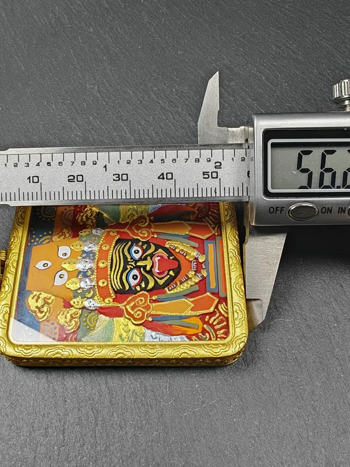 Gandhanra Handmade Tibetan Gau Ghau Shrine,Double Sided Shri Devi Tsa Tsa,Drashi Lhamo,Zashi Lhamo,Mini Tibetan Buddhist Altar Amulet
