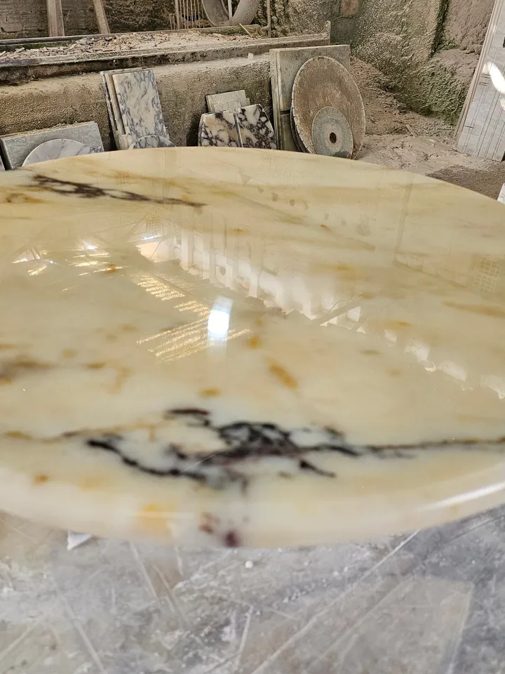 Calacatta viola gold marble top Only the top table is 23.5" (60 CM )real marble handmade and free shipping