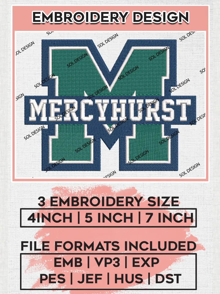 Mercyhurst NCAA Team Logo Embroidery Design Files, NCAA Mercyhurst Lakers Machine Embroidery, NCAA Teams, 3 sizes, NCAA Machine embroidery designs, Digital Download