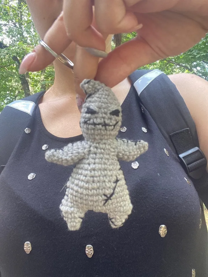 PDF Crochet small Oogie Boogie, Keychain Amigurumi Pattern, Crochet halloween, Halloween Crochet Pattern, Boogeyman, Monster toy pattern