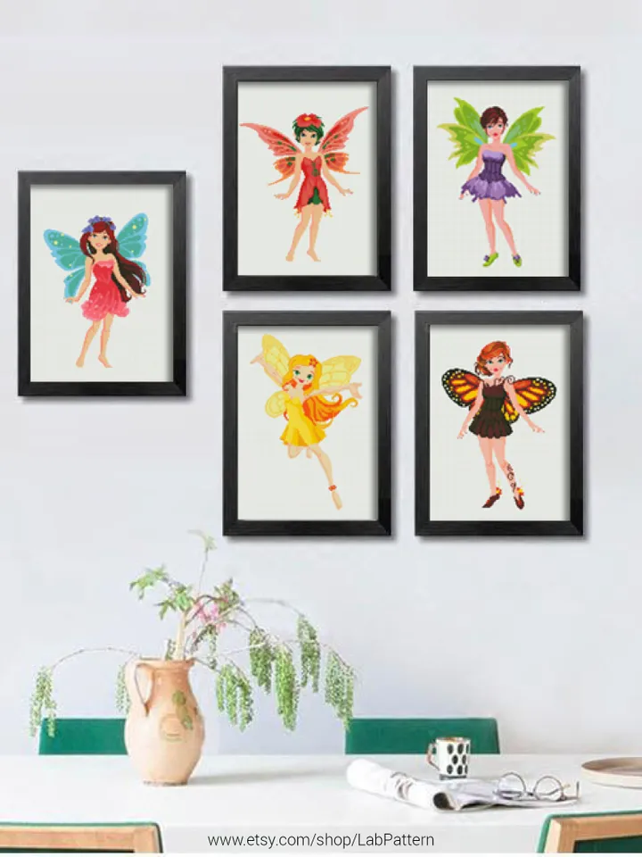 Flower fairy Cross stitch pattern | Embroidery Pattern | Instant Download | Embroidery Designs