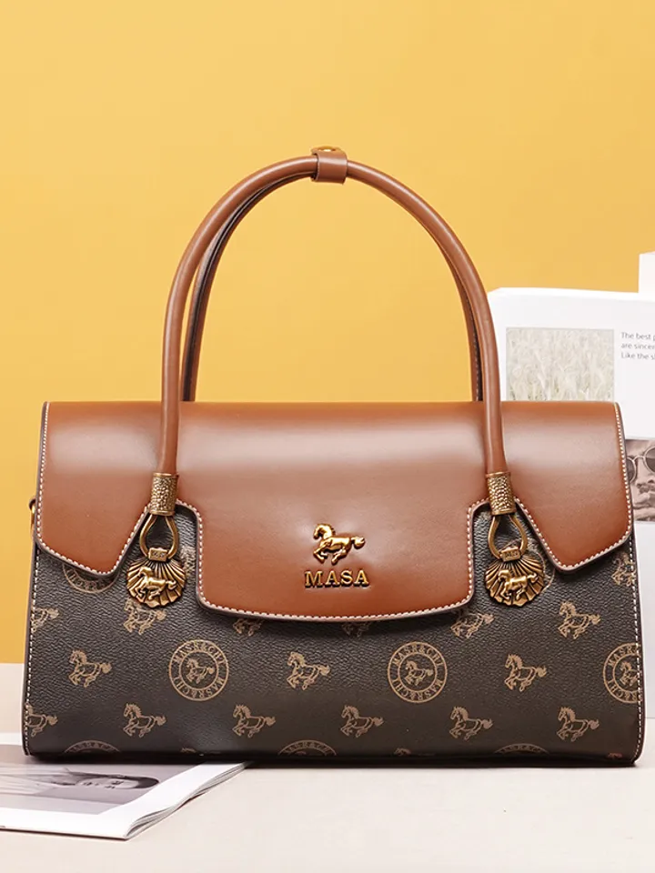Elegant Horse Emblem Leather Satchel – MASA Design