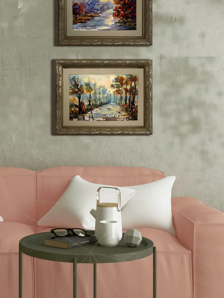 Watercolor paintings Autumn melody set of 2 pieces. 21x30 cm (8.3 х 11,7 inches)