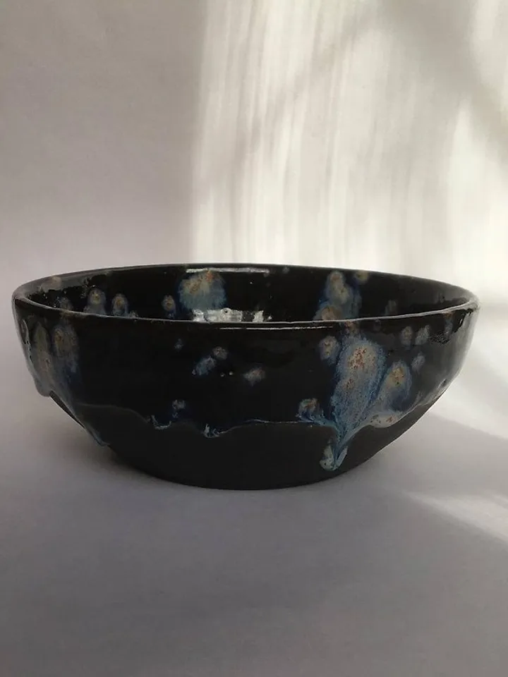Galaxy Vincent van Gogh Dripping Crystals Glaze Ceramic Bowl