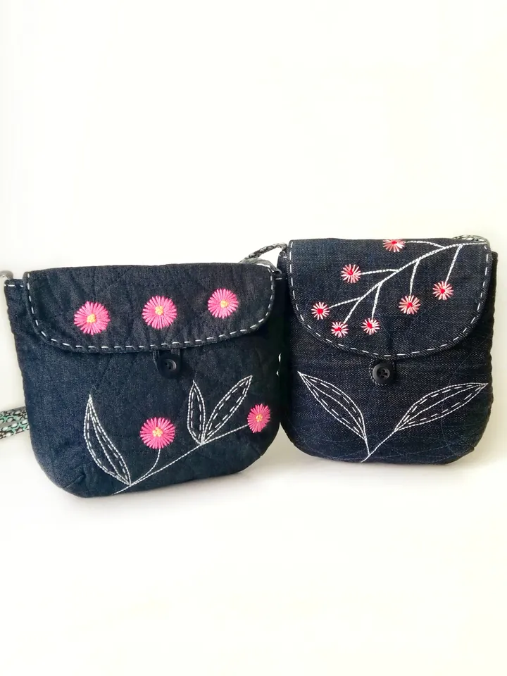 Handmade Mini Hand Embroidered Crossbody Purses for Women - Small Bags with Floral Designs - Unique Accessories for Her. FREE SHIPPING!
