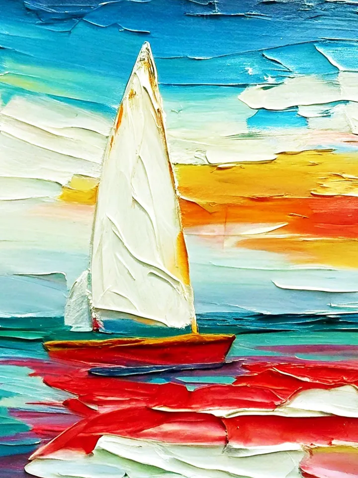 Laguna Beach Painting Impasto Seascape Original Art Sailboats California Small Painting Impressionist Artwork Gifts by ArtProkopaloSv