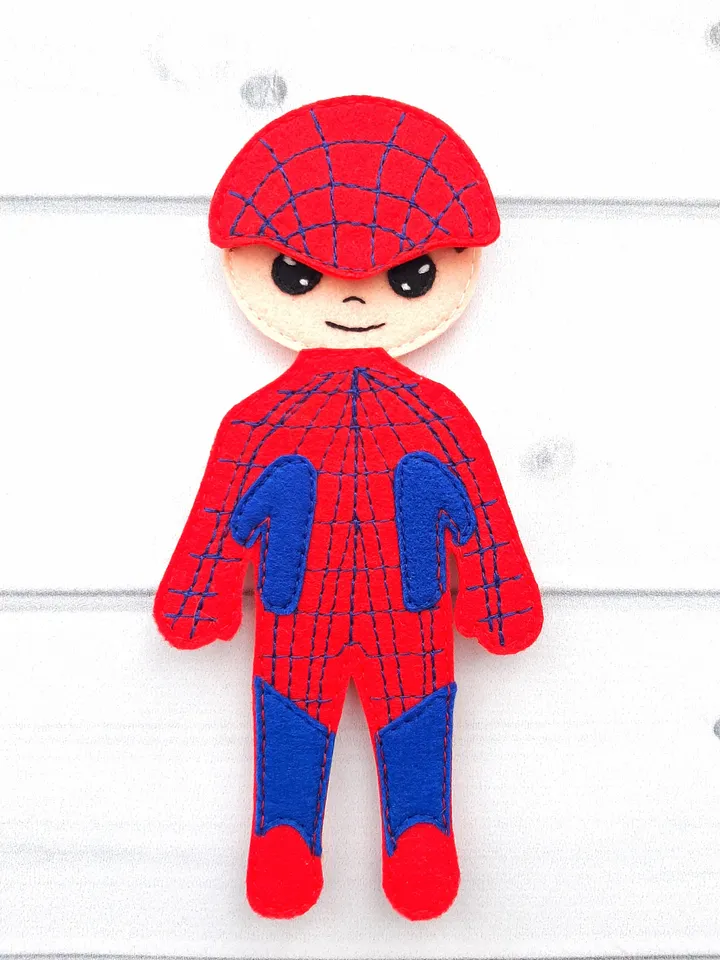 Superhero felt doll pattern with wardrobe, Boy Felt Doll with sets of clothes pattern, Felt Pattern pdf for boys 2,3,4,5 year old
