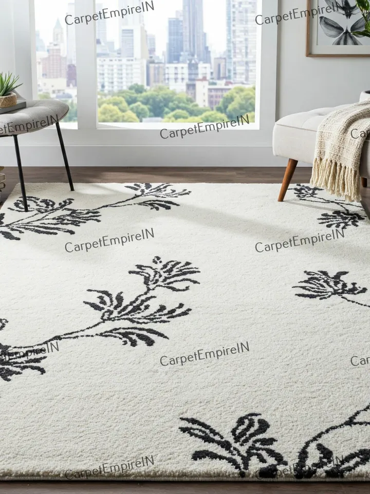 9x12 Area Rug, Floral, Hand-Tufted Area Rug–Soft Plush, Organic Shape, Earthy Tones, Available in Multiple Size,4x6,5x7,6x9,8x10,9x12,10x14