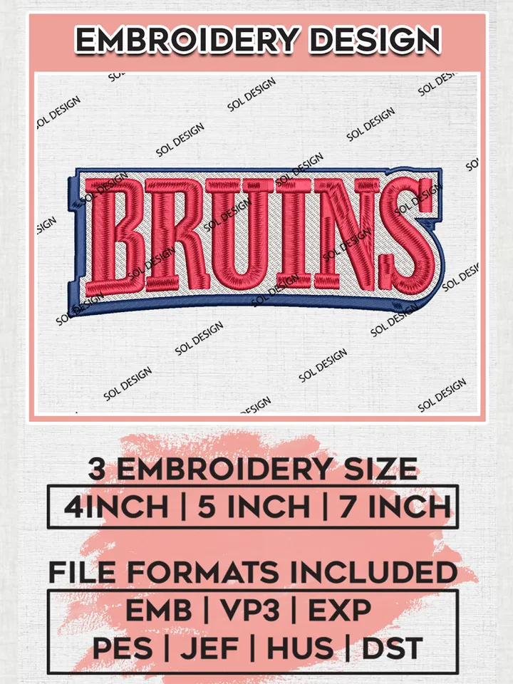 NCAA Bruins College Football Team Writing Logo embroidery designs, NCAA Belmont Bruins Logo Machine embroidery files, NCAA Team Logo embroidery designs, NCAA Game Day Machine embroidery designs, Digital Download