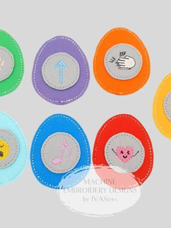 Machine Embroidery Bunny Puppet Pattern & Rainbow Egg Activity Set ITH + Play Guide PDF, Developmental Felt Toy Design