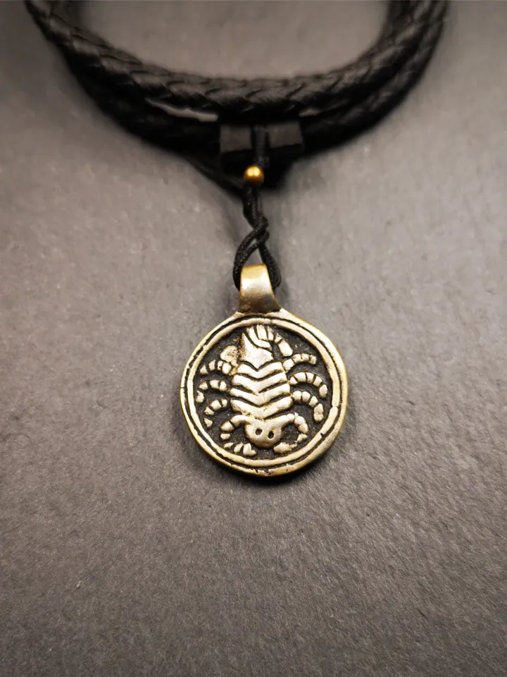 Gandhanra Handmade Tibetan Amulet,Scorpion Guru of Padmasambhava, Buddhist Scorpion Pendant, Made of Brass,0.87&quot;