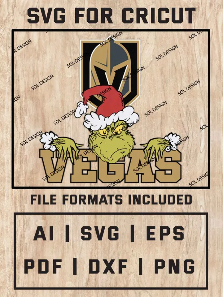 Grinch Vegas Golden Knights SVG, NHL Logo SVG Design, NHL Vegas Golden Knights SVG, NHL Golden Knights Cricut, Christmas Svg, Grinch svg, Digital Download