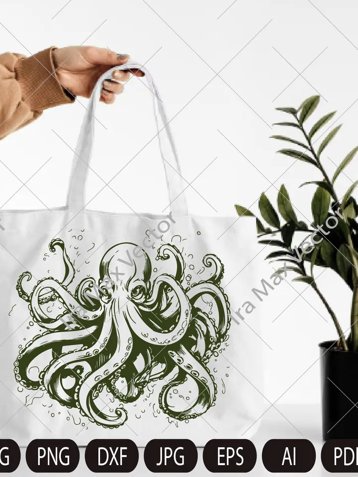 Octopus SVG, kragen svg, Octopus printable, Octopus detailed, Octopus clipart,devilfish svg,poulpe svg