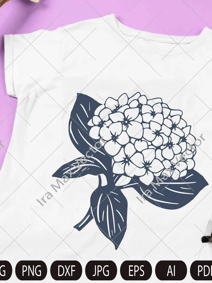 Hydrangea SVG, Hydrangea PNG , Vintage Botanical Line Art, Clip Art, sublimation, Logo Design, Engraving