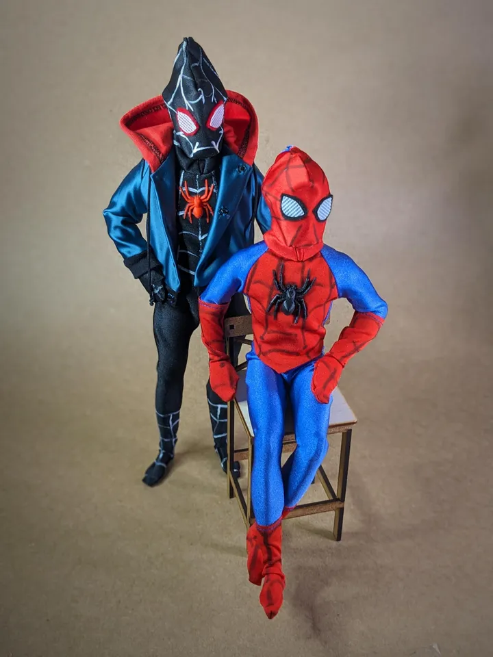 Black cosplay Spider bodysuit for 12-inch fashion male dolls