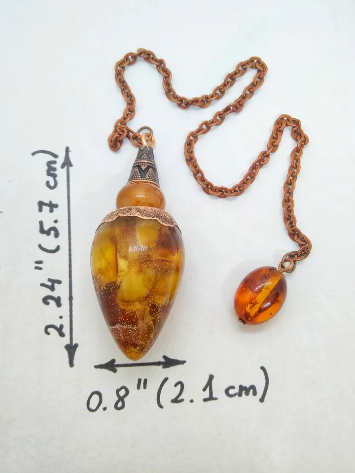 Amber pendulum necklace Divination dowsing tool Amber jewelry