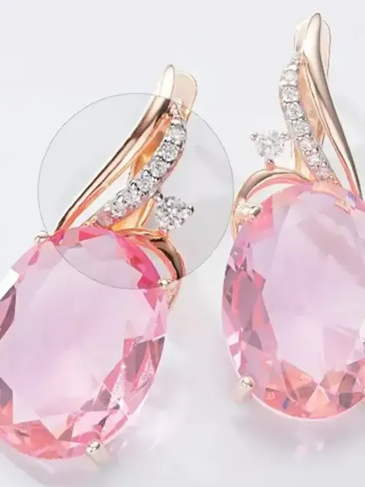 Earrings silver 925 with cubic zirconia and quartz