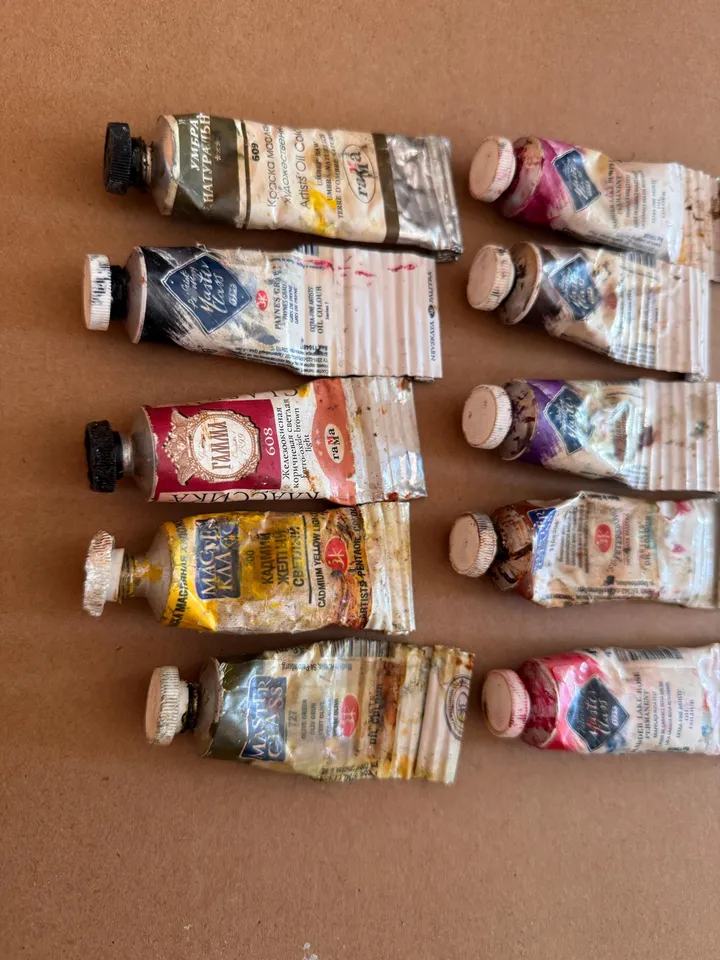 Oil Paints Tubes Professional Paints Used Oil Painting Set of 10