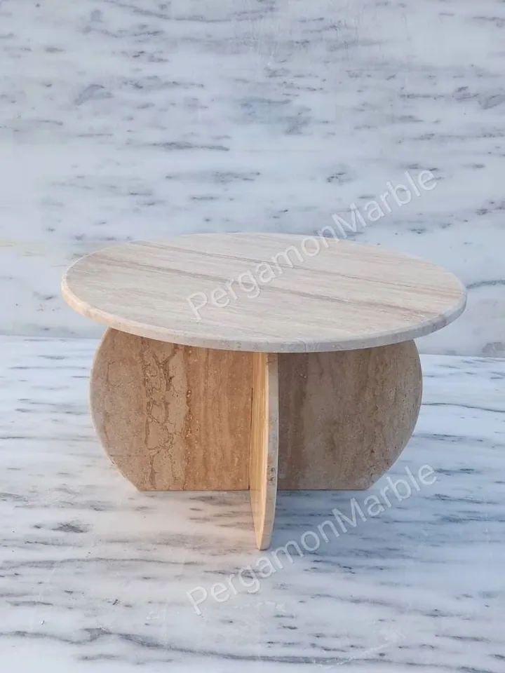 Travertine Coffee Table handmade italian model free shipping real travertine fast shipping