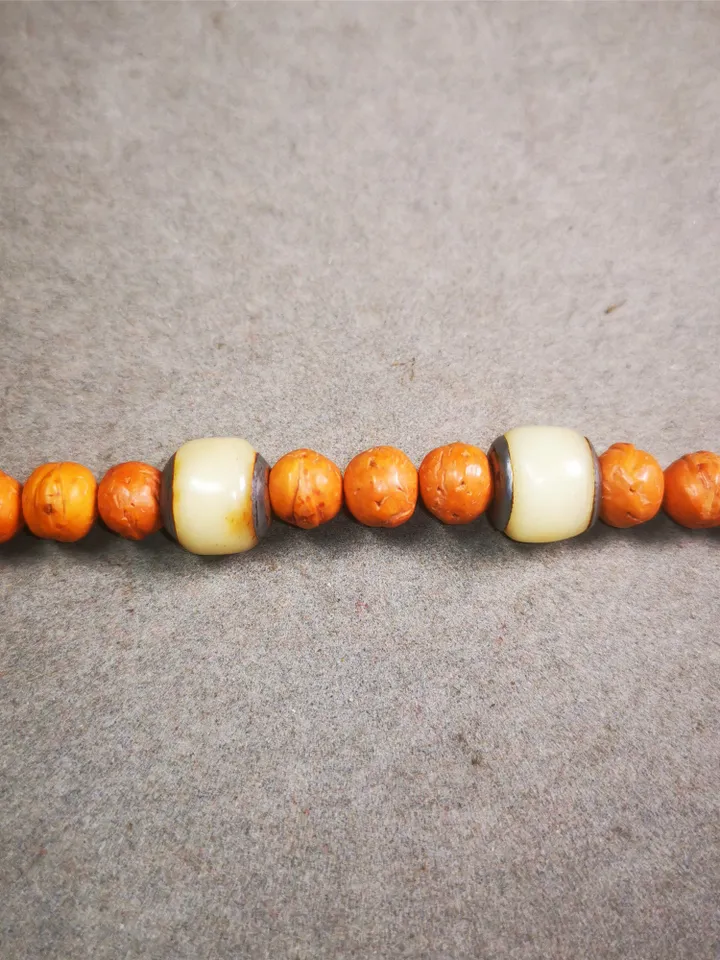 Gandhanra Yak Bone Carved Tibetan Mala Spacer Beads,Marker Beads for Prayer Beads Necklace Accessories,0.43" × 0.4"