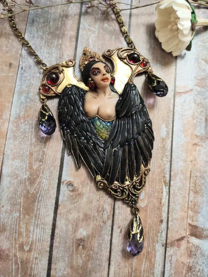 Bird Sirin Slavic Amulet, Female Protective Talisman