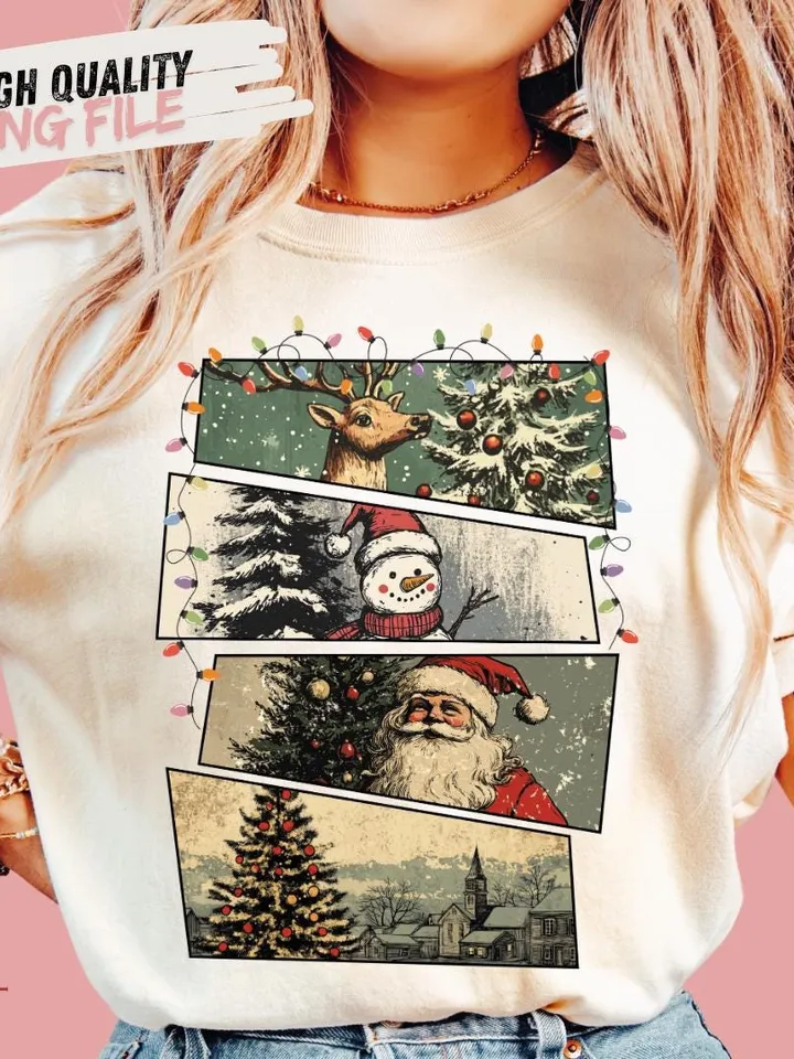 Retro Christmas PNG, Christmas Shirt PNG, Vintage Christmas PNG, Santa Claus png, Christmas Sublimation, Merry Christmas png, T-shirt design
