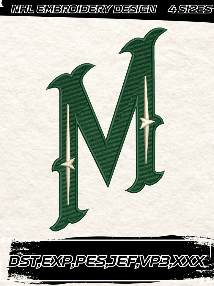 Minnesota Wild Alternate Logo Embroidery Designs,NHL Logo Embroidery Files, Machine Embroidery Design File, 4 Sizes,Digital Download