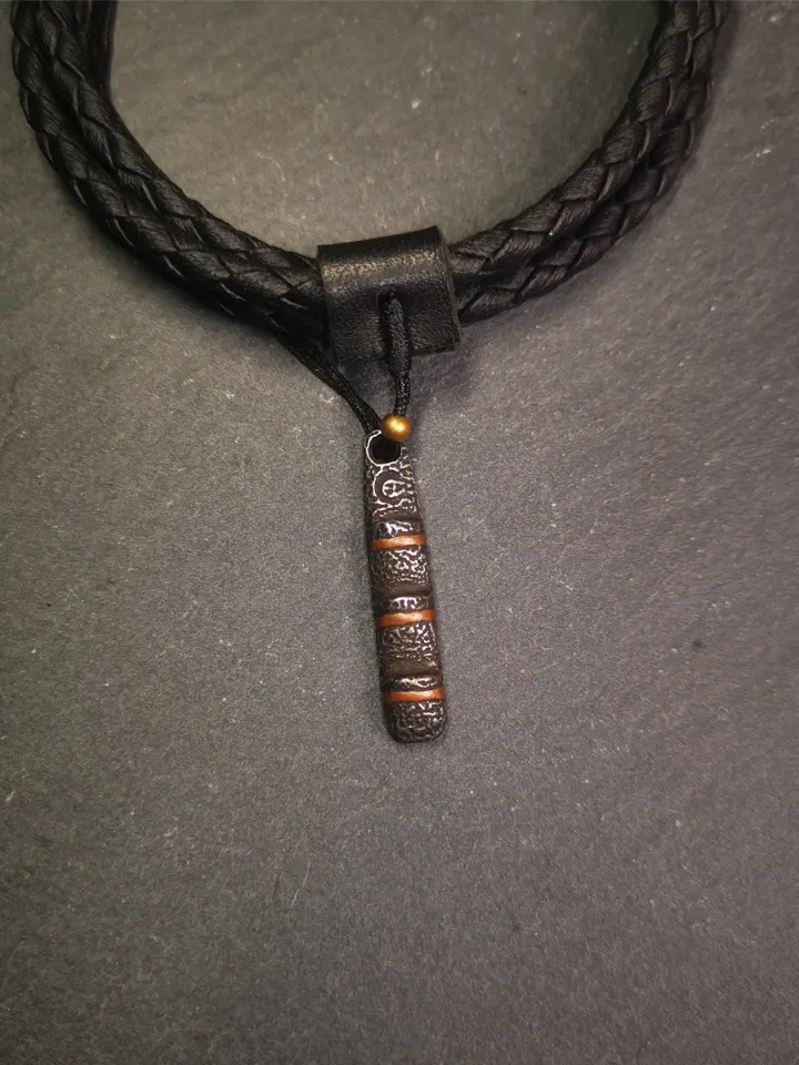 Gandhanra Handmade Tibetan Amulet Pendant,Tibetan Ladder of Heaven, Made of Cold Iron,1.26"