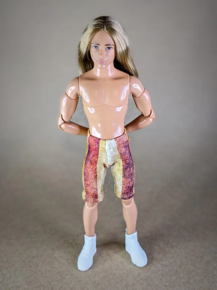 Graphic printed elastic shorts for for 12-inch fashion male dolls