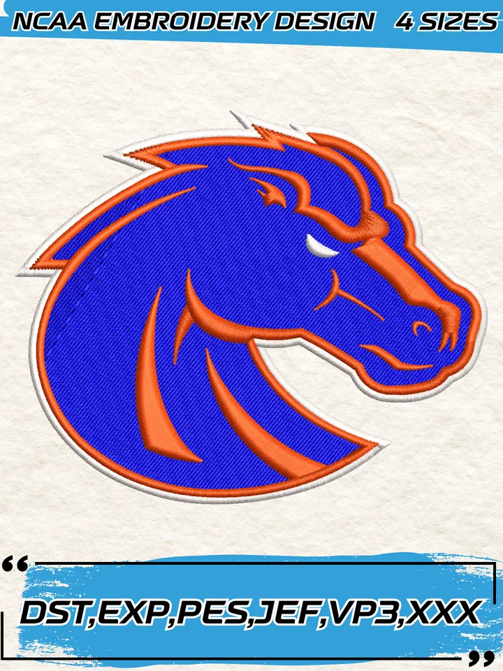 Boise State Broncos Logos Embroidery Designs,NCAA Logo Embroidery Design,Machine Embroidery Design File,4 Sizes, Digital Download