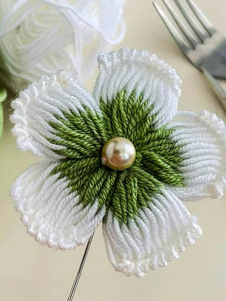 Elegant Crochet Flower Pattern, 3D Floral Applique PDF, Handmade Layered Petal Design, DIY Crochet Brooch Tutorial, Instant Download